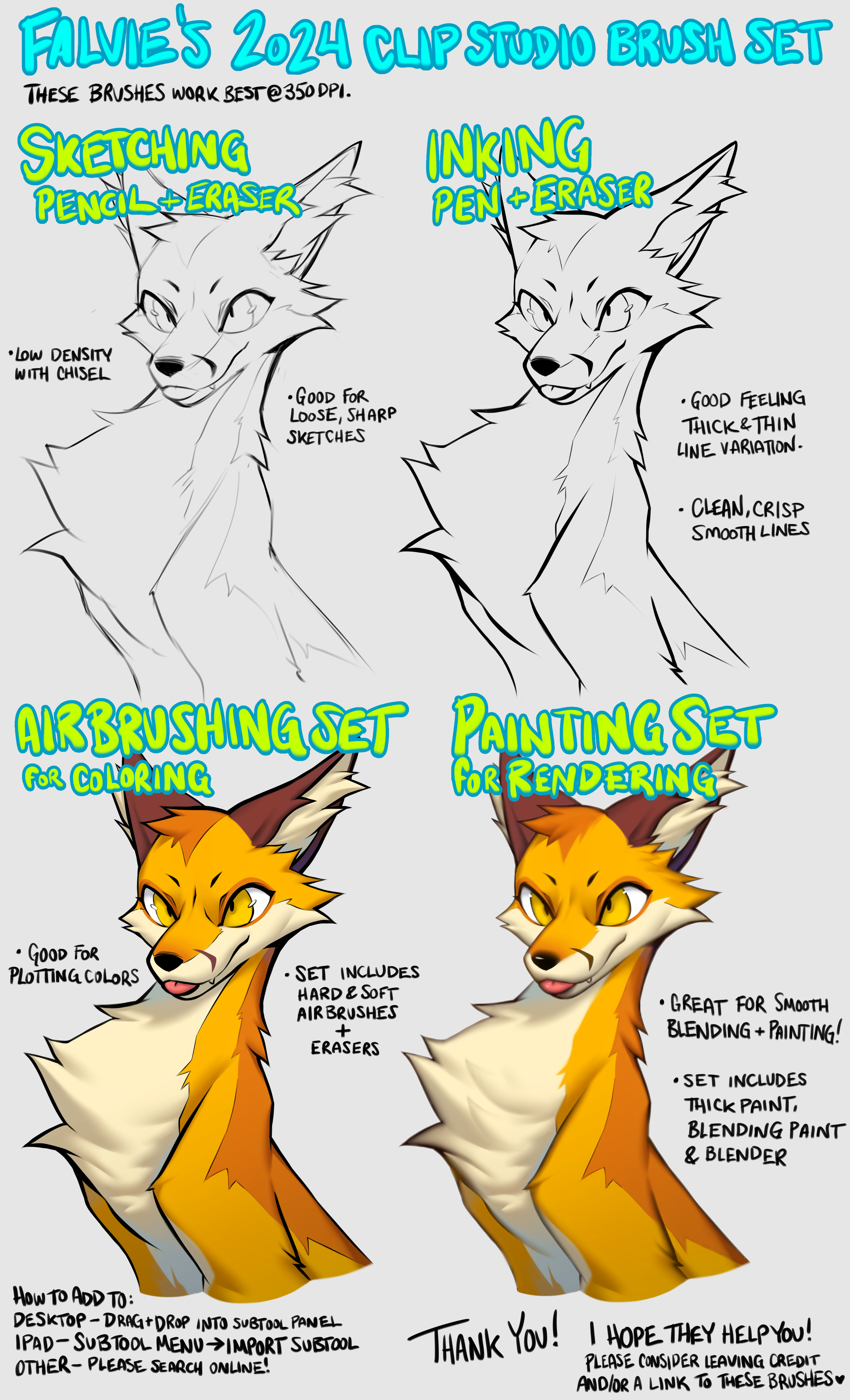 The Art of Falvie (2010-2020) + 2024 CLIP Studio Essential Brush Set